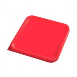 Tapa de polietileno, color roja para recipiente cuadrado de 6 y 8 qt.TAPECU-68R CALEDONIA